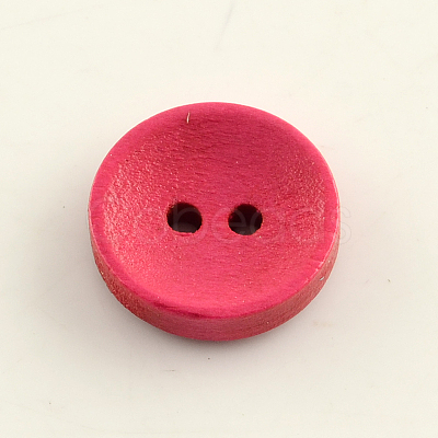 2-Hole Dyed Wooden Buttons X-BUTT-R031-036-1