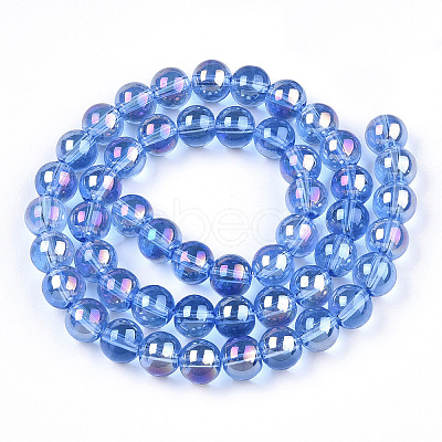 Electroplate Transparent Glass Beads Strands LS-GLAA-T032-T6mm-AB04-1