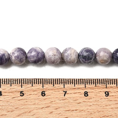 Natural Purple Stripe Jasper Beads Strands G-K350-C03-8mm-1