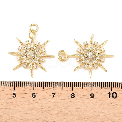 Brass Micro Pave Cubic Zirconia Pendants KK-C162-019G-1