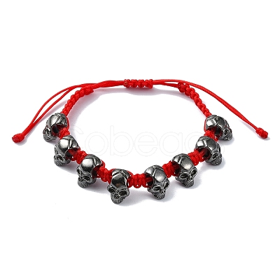 Halloween Theme Adjustable Nylon Cord Braided Beads Bracelets BJEW-JB10915-S-1