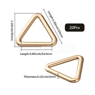 20Pcs Triangle Alloy Linking Rings FIND-CY0001-17G-1