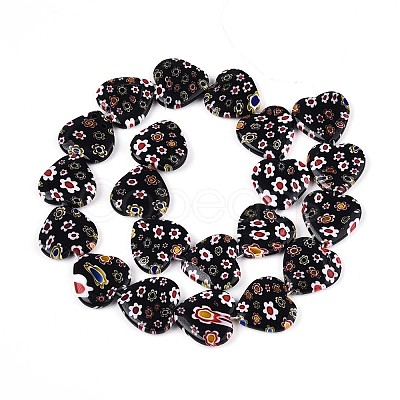 Handmade Millefiori Glass Beads Strands LAMP-T021-29B-1