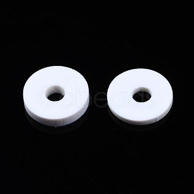 Flat Round Handmade Polymer Clay Beads CLAY-R067-10mm-17-1