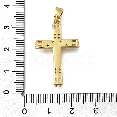 Brass Micro Pave Clear Cubic Zirconia Pendants ZIRC-I070-058G-1