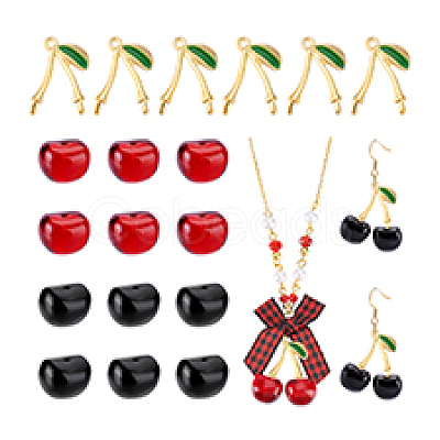 DIY Cherry Pendant Jewelry Kits DIY-PH0029-91-1