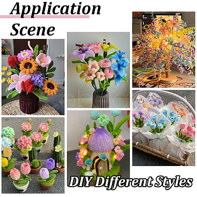 DIY Tulip Twist Stick Making Kits AJEW-SC0032-04-1