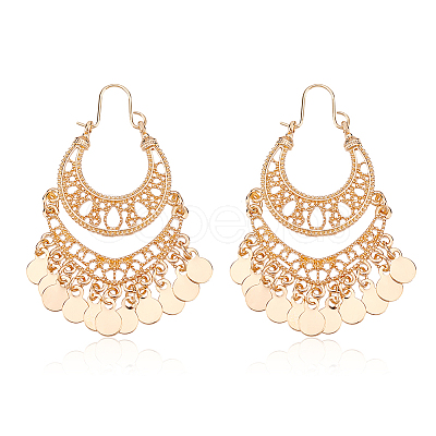 ANATTASOUL 1 Pair Alloy Filligree Teardrop Chandelier Earrings for Women EJEW-AN0001-50-1