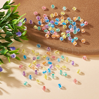 2Bags 200Pcs Transparent Glass Beads GLAA-TA0003-44H-1