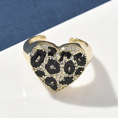Brass Micro Pave Cubic Zirconia Cuff Rings RJEW-H256-07G-1