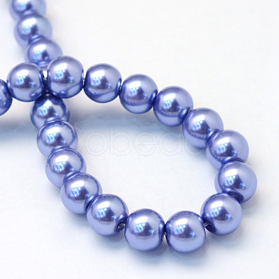 Baking Paint Pearlized Glass Pearl Round Bead Strands HY-Q003-4mm-09-1