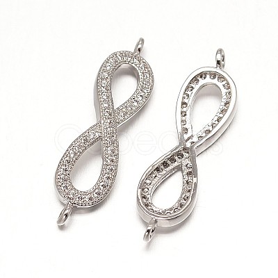 Brass Micro Pave Grade AAA Cubic Zirconia Links ZIRC-O009-09P-NR-1