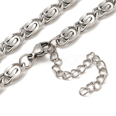 304 Stainless Steel Lumachina Chain Necklaces NJEW-C060-01C-P-1