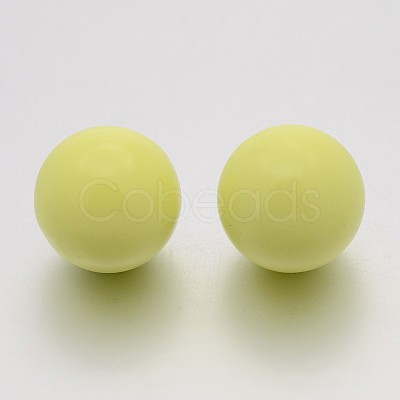 No Hole Spray Painted Brass Round Ball Beads Fit Cage Pendants KKB-J002-14-1