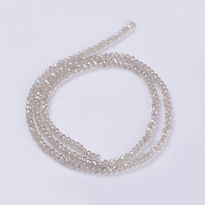 Electroplate Glass Beads Strands GLAA-F076-FR09-1
