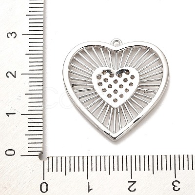 Rack Plating Brass Micro Pave Clear Cubic Zirconia Pendants X-KK-L210-010P-1