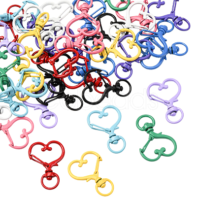 40Pcs 10 Colors Zinc Alloy Baking Paint Swivel Clasps FIND-SP0004-88-1