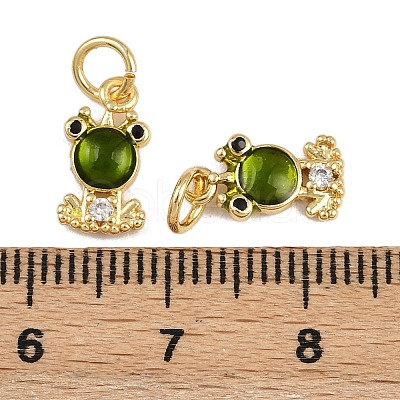 Brass Micro Pave Cubic Zirconia Pendants KK-A269-65G-1