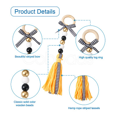 Crafans 4Pcs 2 Style Senior Year Theme Woolen Yarn Tassels Pendant Decorations HJEW-CF0001-18-1