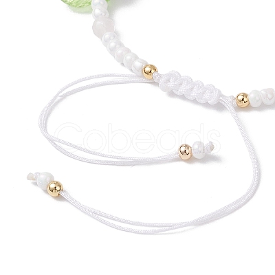 Glass Seed Bead and Resin Braided Bead Bracelets for Women BJEW-MZ00237-04-1