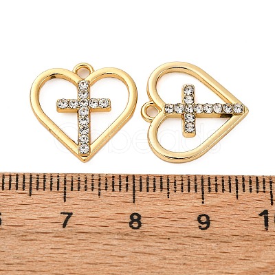Alloy Rhinestone Pendants PALLOY-S052-01G-E-1