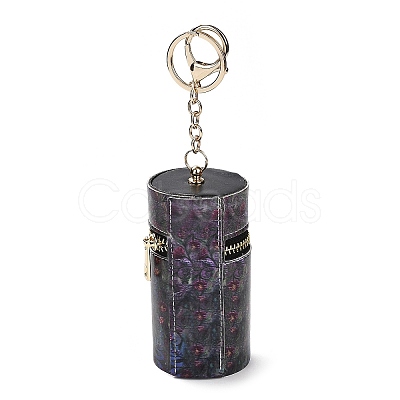PU Imitation Leather Lipstick Pouch Holder Pendant Keychain KEYC-E039-01KCG-04-1