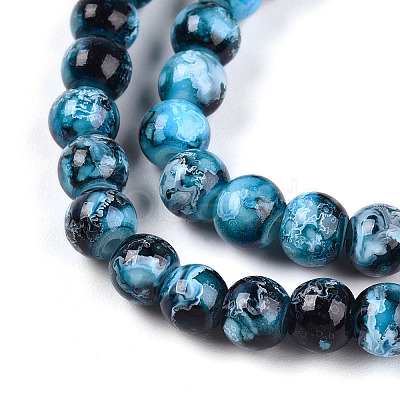 Baking Paint Glass Beads Strands LS-DGLA-N003-6mm-A08-1