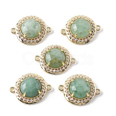 Natural Green Aventurine Faceted Connector Charms G-H323-03G-10-1