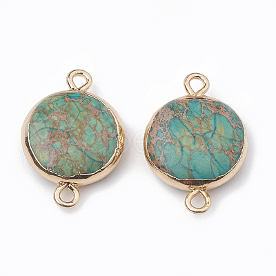 Electroplate Natural Regalite/Imperial Jasper/Sea Sediment Jasper Links connectors X-G-S329-019C-1