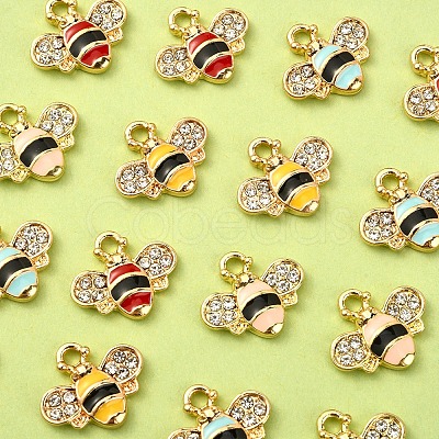 40Pcs 4 Colors Alloy Enamel Pendants ENAM-CJ0002-52-1