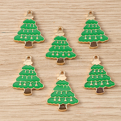 Christmas Alloy Enamel Pendants ENAM-I081-01KCG-01-1
