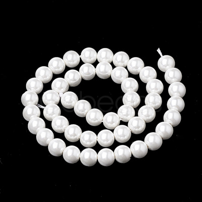 Shell Pearl Beads Strands BSHE-S301-10mm-04-1