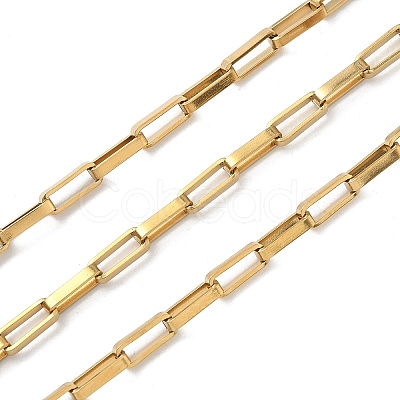 Handmade 304 Stainless Steel Rectangle Box Chains STAS-F341-04G-1