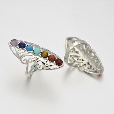 Chakra Jewelry
Vintage Filigree Brass Gemstone Wide Band Rings X-RJEW-N022-01-FF-1
