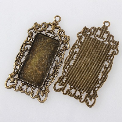 Vintage Tibetan Style Alloy Large Pendant Cabochon Bezel Settings LS-TIBEP-M018-129AB-NF-1
