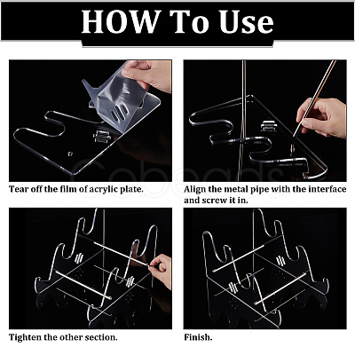 3-Tier Transparent Acrylic Keyboard Stands ODIS-WH0002-33P-1