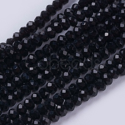 Opaque Solid Color Glass Bead Strands GLAA-F076-A14-1
