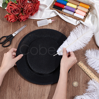 Cotton Imitation Flat Round Fascinator Hat Base for Millinery FIND-WH0173-460B-1