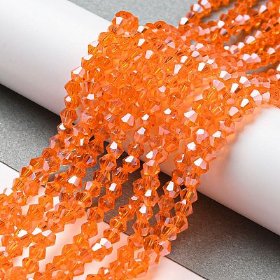 Transparent Electroplate Glass Beads Strands GLAA-F029-3mm-C11-1