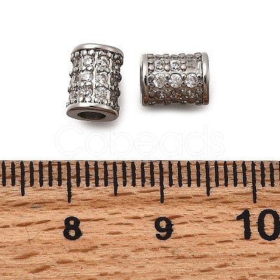Brass Micro Pave Cubic Zirconia Beads KK-Z126-09P-1