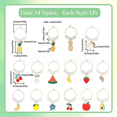 Alloy Enamel Wine Glass Charms AJEW-SC0002-10-1