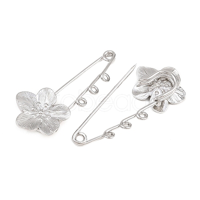 Peach Blossom 304 Stainless Steel Safety Pins Brooch Findings SA-CBA098D-14B-P03-1