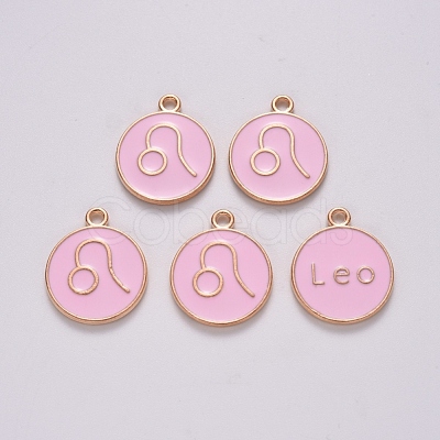 Alloy Enamel Pendants X-ENAM-S124-01B-09G-1