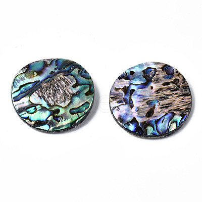 Natural Abalone Shell/Paua Shell Cabochons SSHEL-N034-85-1