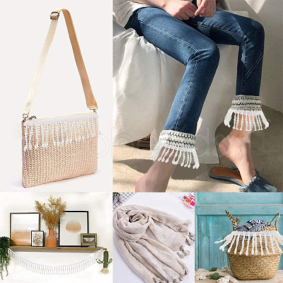 Polyester & Imitation Pearl Beaded Tassel Ribbon OCOR-XCP0002-82-1