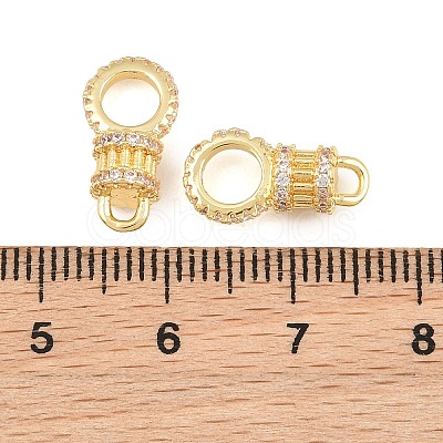 Brass Micro Pave Cubic Zirconia Connector Charms CU-CBAB99C-05G-1