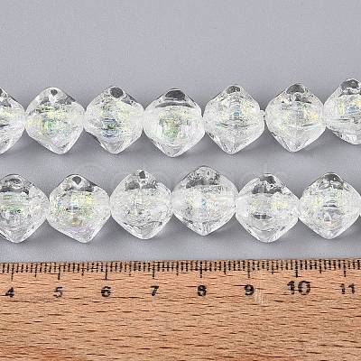 Handmade Foil Glass Beads Strands FOIL-Q002-06E-1