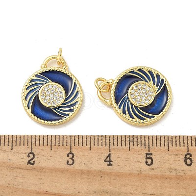 Brass Micro Pave Cubic Zirconia Pendants KK-B124-04G-02-1