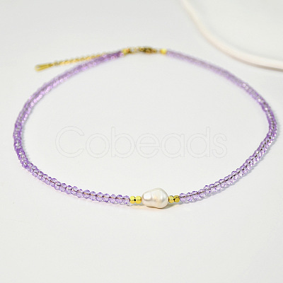 Natural Freshwater Pearl & Glass Beaded Necklaces for Women AC5368-7-1