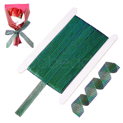 20 Yards Sparkle Metallic Polyester Twill Ribbons OCOR-TA0001-74A-1